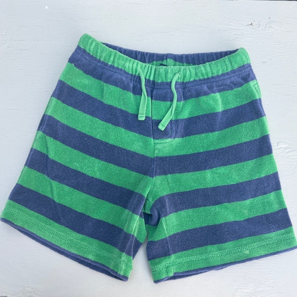 Boden Green and Blue Striped Athletic Shorts Sz 4/5